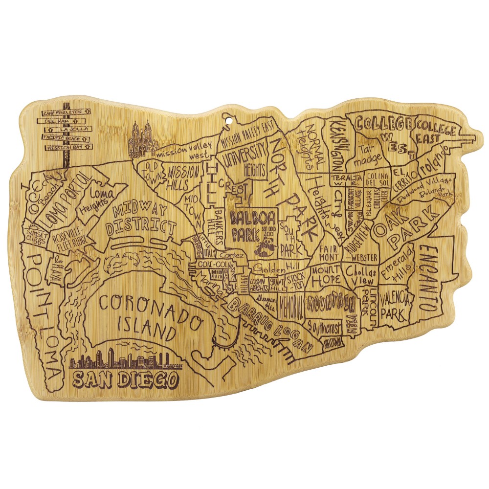 Customized San Diego City Life Cutting & Serving Board Customized San Diego City Life Cutting & Serving Board