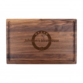 11" x 17" x 3/4" Walnut Cutting Board with Juice Groove with Logo