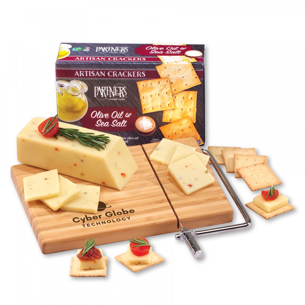 Shelf Stable Snack Satisfaction Board w/Slicer with Logo