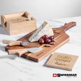 Swissmar Paddle Board & Bamboo Coasters with Logo  Swissmar Paddle Board & Bamboo Coasters with Logo