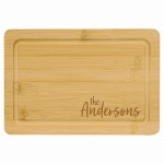 Logo Branded Bamboo Bar Cutting Board with Drip Ring, 9" x 6"