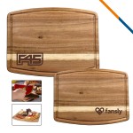 Custom Engraved Lauretta Acacia Wood Curve Shape Cutting Board
