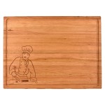 1 3/4" Cherry Butcher Block with Juice Groove with Logo