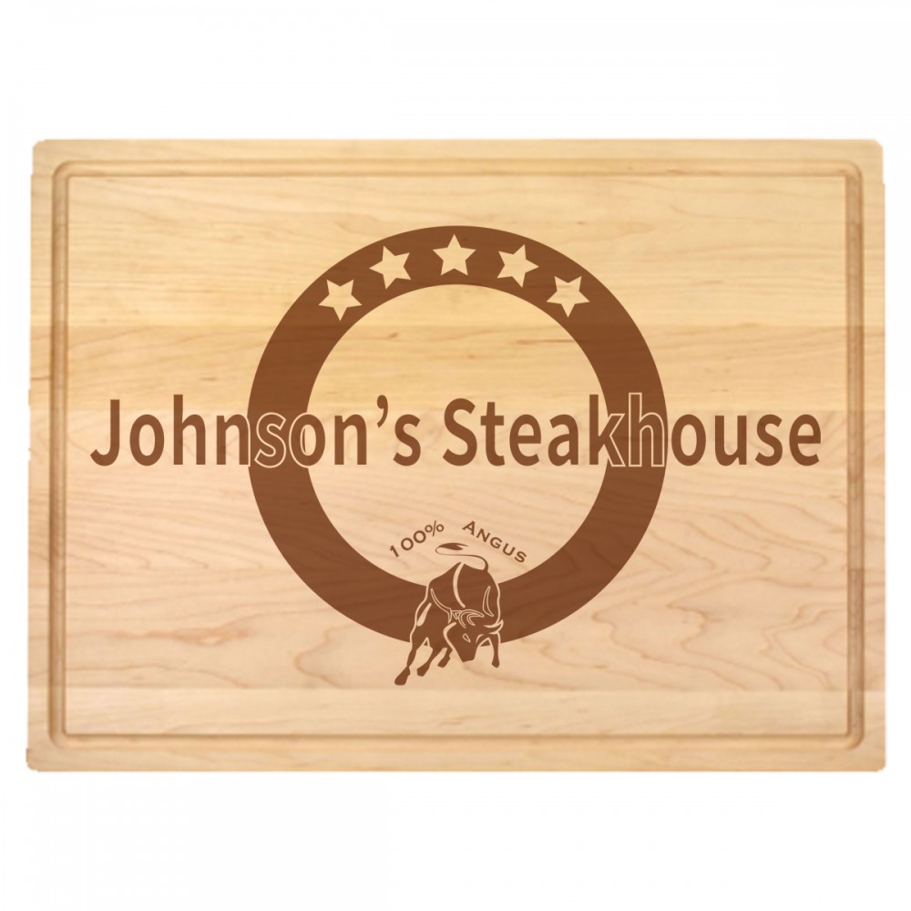 Promotional 1 3/4" Maple Butcher Block with Juice Groove