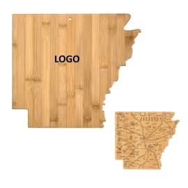 Custom Imprinted Arkansas State Shaped Cutting Board