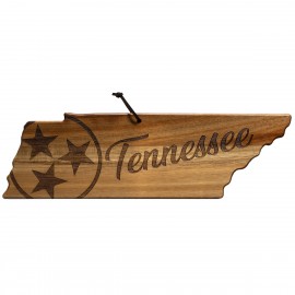 Rock & Branch Origins Series Tennessee State Shaped Wood Serving & Cutting Board with Logo
