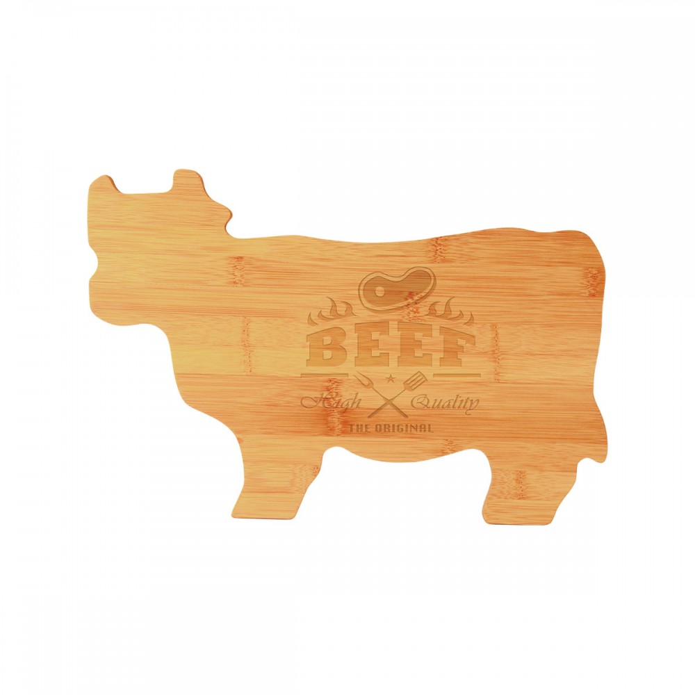 Bamboo Cow-Shaped Cutting Board with Logo
