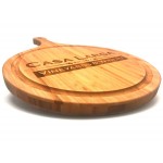 Bamboo Round Handle Cutting Board with Juice Groove Custom Imprinted