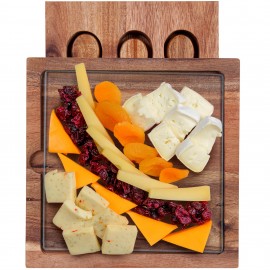 Braemar Glass Cheese Board & Knife with Logo  Braemar Glass Cheese Board & Knife with Logo