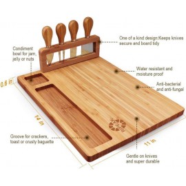 Bamboo Cheese Board Set with Logo