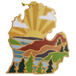 Michigan (Mitten) State Shaped Cutting & Serving Board w/Artwork by Summer Stokes with Logo
