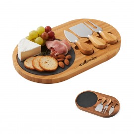 4-Piece Slate Cheese Board Set with Logo