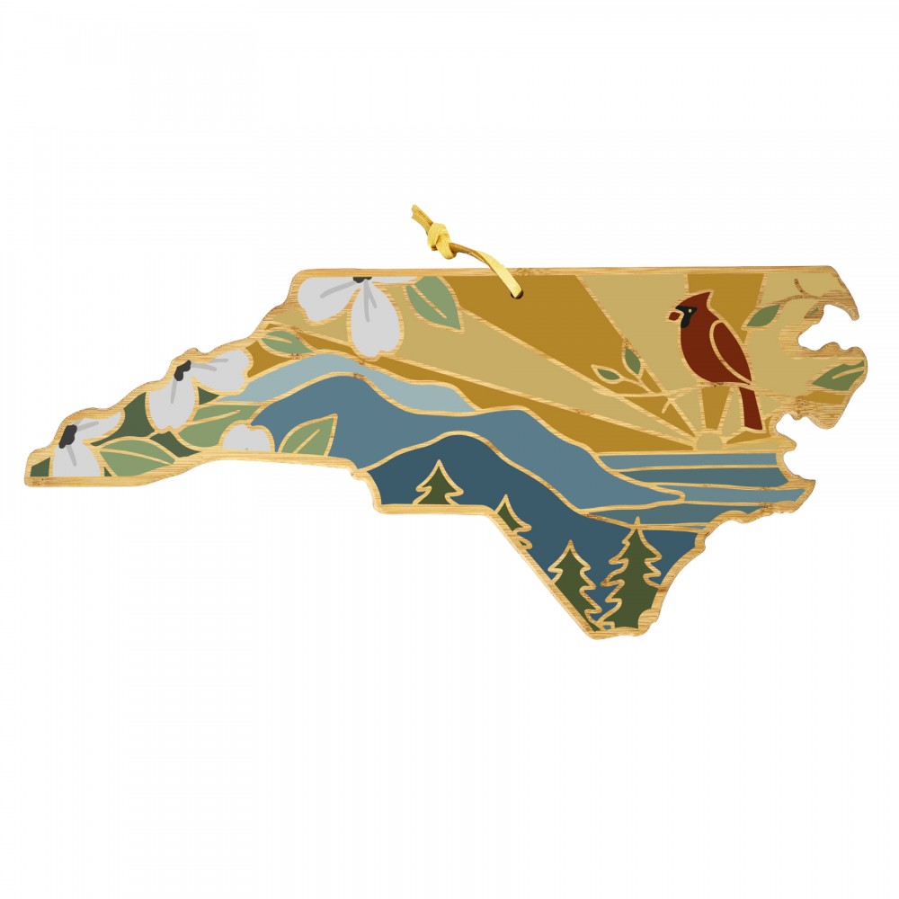 Promotional North Carolina State Shaped Cutting & Serving Board w/Artwork by Summer Stokes