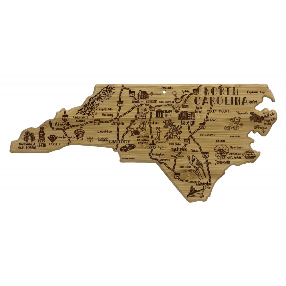 Destination North Carolina Cutting & Serving Board with Logo