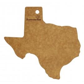 13 3/8" Vellum Texas Shaped Wood Paper Composite Serving & Cutting Board with Logo