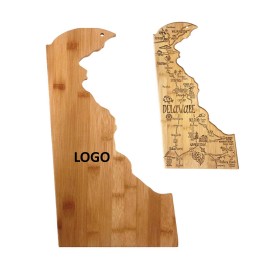 Delaware State Shaped Wooden Cutting Board Logo Branded