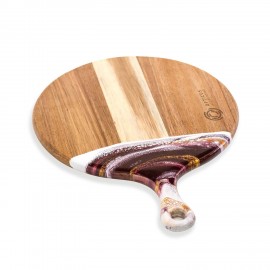 Round Paddle Acacia Cheese Board with Logo  Round Paddle Acacia Cheese Board with Logo