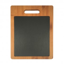 Personalized Bamboo Cutting Board w/Slate Insert  Personalized Bamboo Cutting Board w/Slate Insert