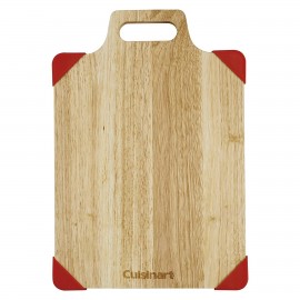 Cuisinart 15" Rubberwood Cutting Board w/Red Silicone Edges with Logo
