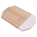 Octagonal Marble & Bamboo Cutting Board with Logo