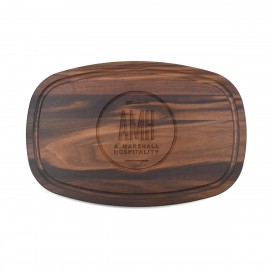 Personalized 10" x 16" x 3/4" Walnut Oval Cutting Board with Juice Groove  Personalized 10" x 16" x 3/4" Walnut Oval Cutting Board with Juice Groove