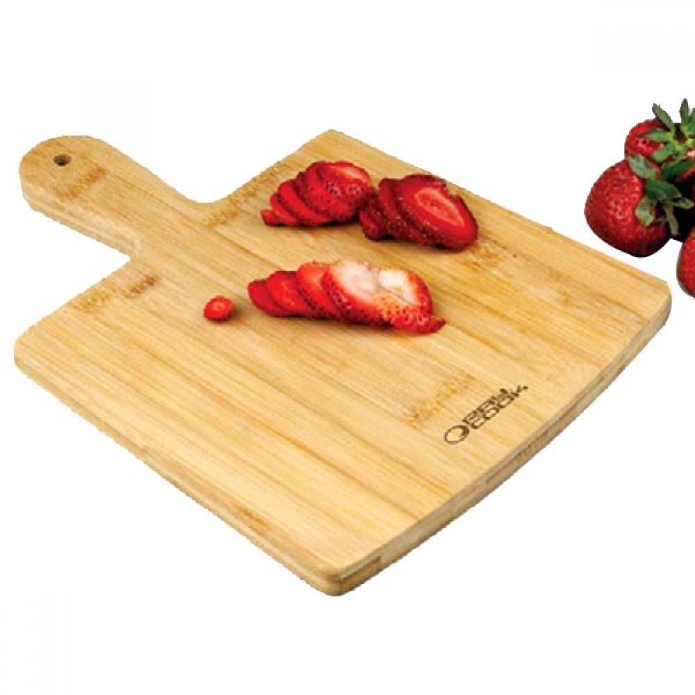 BistroTek Handle Bamboo Cutting Board Custom Imprinted BistroTek Handle Bamboo Cutting Board Custom Imprinted