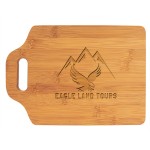 7.75" x 11" - Bamboo Cutting Board w/Handle Wood with Logo