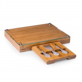 Personalized Concerto Glass Top Cheese Cutting Board & Tools Set  Personalized Concerto Glass Top Cheese Cutting Board & Tools Set
