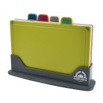 Horizontal Plastic Cutting Board Set w/Stand with Logo