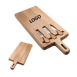 Wooden Cheese Board Knives Set Logo Branded  Wooden Cheese Board Knives Set Logo Branded