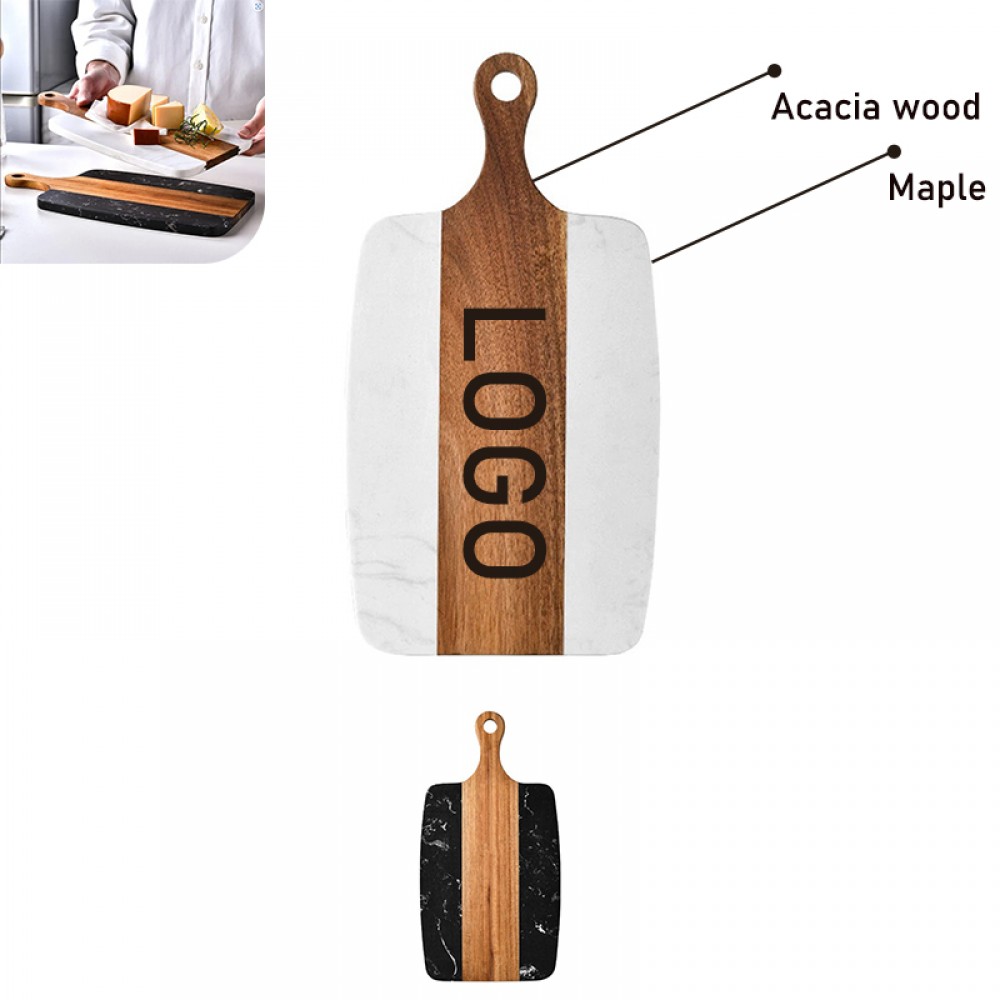 Personalized Custom Acacia Wood Marble Cutting Board w/Haning Hole Personalized Custom Acacia Wood Marble Cutting Board w/Haning Hole