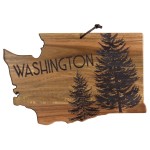 Customized Rock & Branch Origins Series Washington State Shaped Wood Serving & Cutting Board