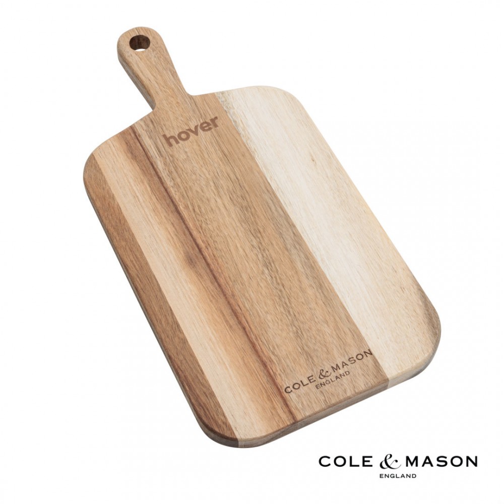 Cole & Mason Serving & Chopping Board - Acacia with Logo