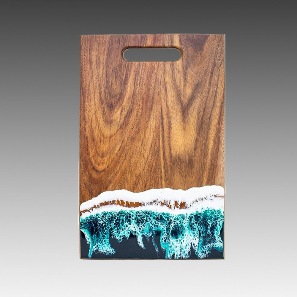Logo Branded Wave Series Acacia Wood Rectangular Cutting Board