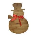 Snowman-Shaped Cutting Board with Logo