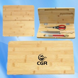 Personalized Portable Bamboo Cutting Board Set with Foldable Utensils  Personalized Portable Bamboo Cutting Board Set with Foldable Utensils