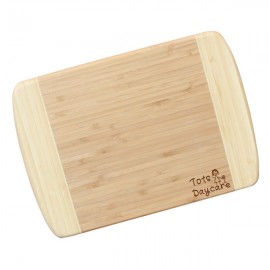 Large Two-Tone Bamboo Cutting Board with Logo