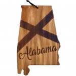 Rock & Branch Origins Series Alabama State Shaped Wood Serving & Cutting Board with Logo
