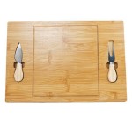 Logo Branded Bamboo Wooden Cheese Board with Knife Set