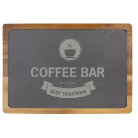 Personalized 13" x 9" Acacia Wood/Slate Cutting Board