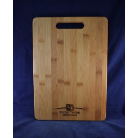 0202B Bamboo board with handle 8.75 x 11.5 x .5" medium with Logo  0202B Bamboo board with handle 8.75 x 11.5 x .5" medium with Logo