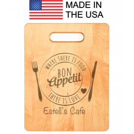 11 1/2" x 8 3/4" Maple Cutting Board MADE IN THE USA! with Logo