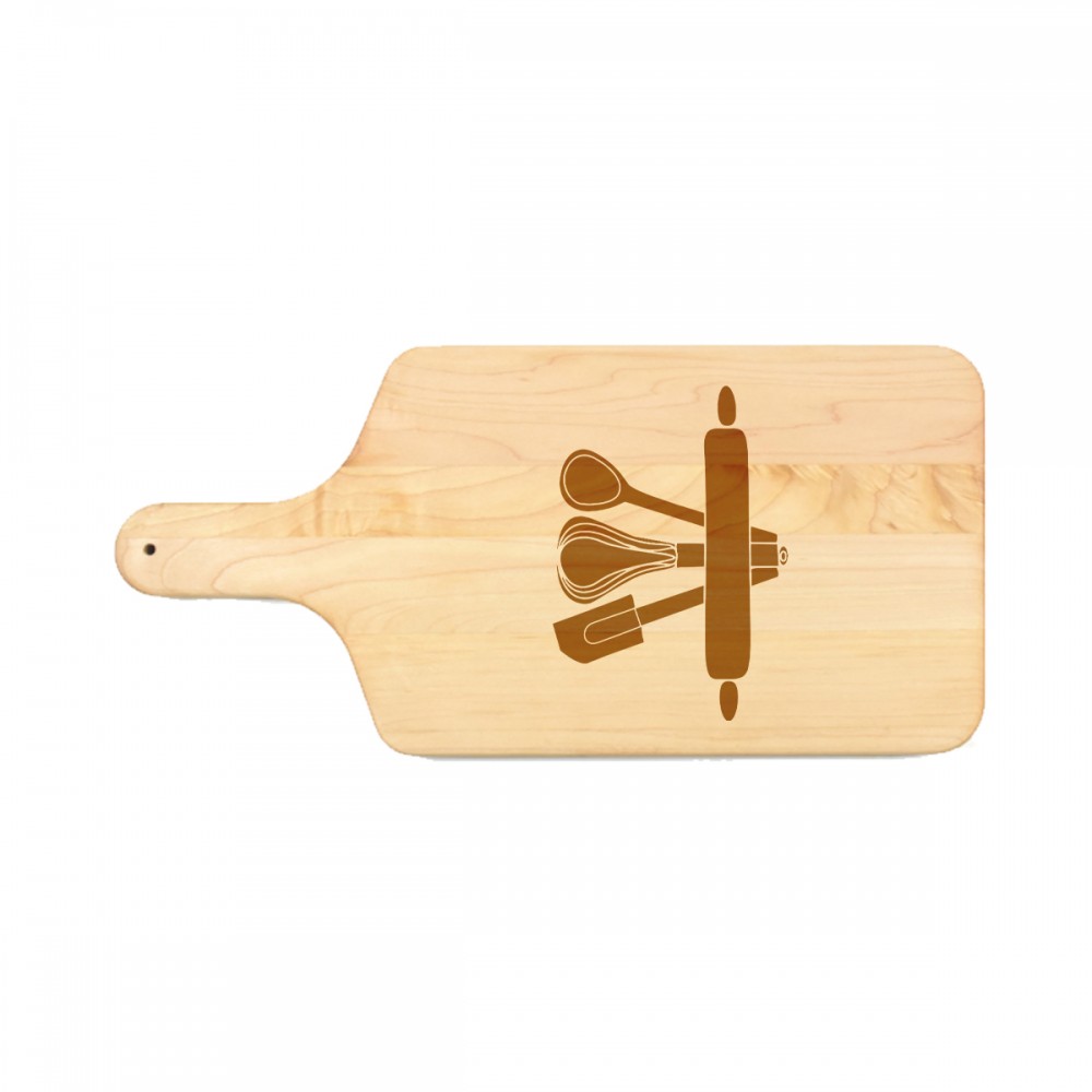 Customized 8" x 17" Maple Paddle Cutting Board