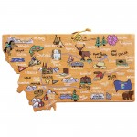 Customized Montana State Shaped Cutting & Serving Board w/Artwork by Fish Kiss