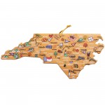 Custom North Carolina State Shaped Cutting & Serving Board w/Artwork by Fish Kiss