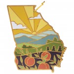Georgia State Shaped Cutting & Serving Board w/Artwork by Summer Stokes with Logo