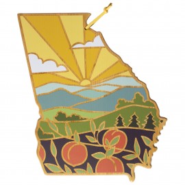 Customized Georgia State Shaped Cutting & Serving Board w/Artwork by Summer Stokes