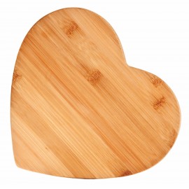 Small Bamboo Heart-Shaped Cutting Board with Logo