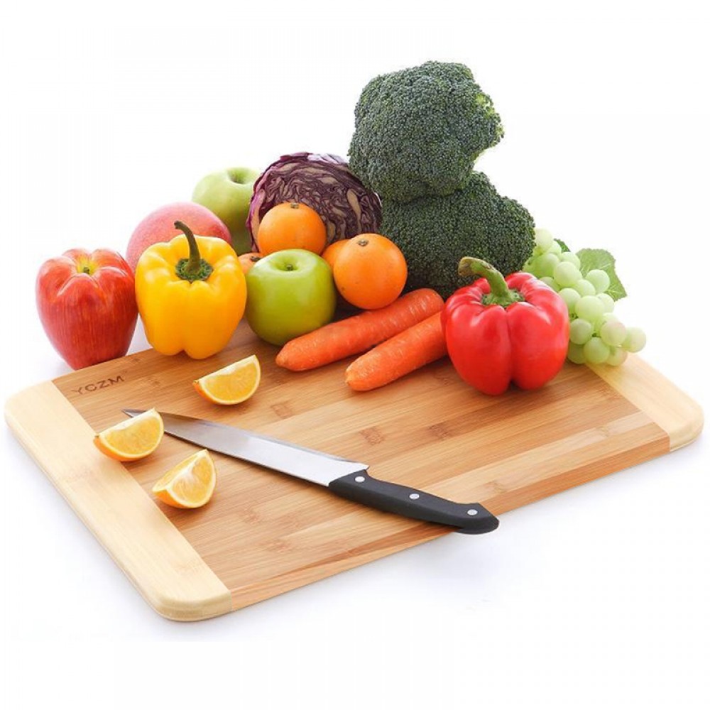 Oceanside 2-Tone 11" x 8.75" Bamboo Cutting and Serving Board with Logo Oceanside 2-Tone 11" x 8.75" Bamboo Cutting and Serving Board with Logo