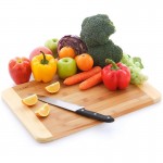 Oceanside 2-Tone 11" x 8.75" Bamboo Cutting and Serving Board with Logo